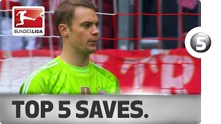 Top 5 Saves  Neuer Weidenfeller and More with Incredible Stops [upl. by Leeda823]