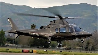 Agusta A109 StartUp Taxi Takeoff amp Landing N433AK Executive Helicopter Van Nuys Airport [upl. by Kowalski]