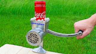 Experiment Meat Grinder vs Coca Cola and Mentos [upl. by Salba]