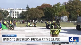 20000 supporters expected for Kamala Harris speech on National Mall  NBC4 Washington [upl. by Trebuh]