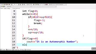 How to check whether a number is an Automorphic number or not in C [upl. by Ecirtahs]