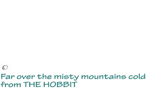 Far over the misty mountains cold from THE HOBBIT [upl. by Accisej]