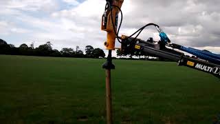 Hydraulic post knocker  driver on MultiOne loader [upl. by Curran]