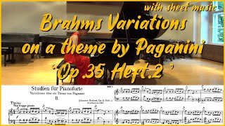 Brahms Variations on a Theme by Paganini Op 35 Book 2  with sheet music [upl. by Trisa]