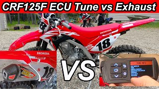 CRF125f Dynojet Power Vision 3 vs Exhaust Mod [upl. by Mulford]