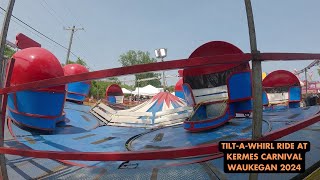 TiltAWhirl Ride At Kermes Carnival Waukegan 2024 [upl. by Enairda594]