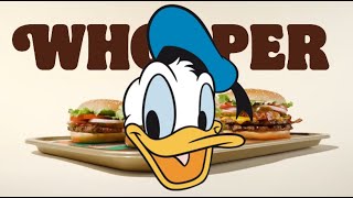 Donald Duck sings Whopper Whopper Burger King Commercial [upl. by Anilag]