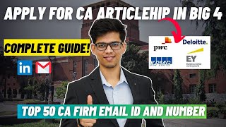 How to apply for CA articleship in BIG 4 Complete guide CA articleship in Deloitte PwC EY amp KPMG [upl. by Eden]