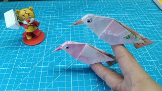 Origami handmade DIY Paper bird  Pájaro de papel  手作り折り紙 小鳥  हात बनाया गया ओरिगामी छोटा पक्षी [upl. by Palestine]