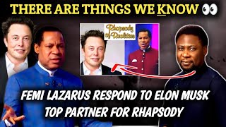 FEMI LAZARUS RESPOND TO ELON MUSK TOP PARTNER IN CHRIST EMBASSY  PASTOR CHRIS OYAKHILOME [upl. by Gnurt662]