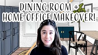 Home Office VIRTUAL Makeover  Dining Room Workspace 2 Ways [upl. by Yadnus423]