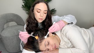 ASMR Scalp Check  Detailed Exam Treatment Sensory Tests Sharp or Dull Hair BrushingReal Person [upl. by Romonda]