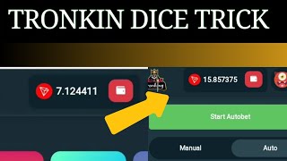 Tronkingio Dice Strategy Low Balance tronpick [upl. by Yeldua]