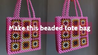 HOW TO MAKE A GRANNY SQUARE TOTE BEADED BAG  This was a subscribers request💕 [upl. by Coridon]