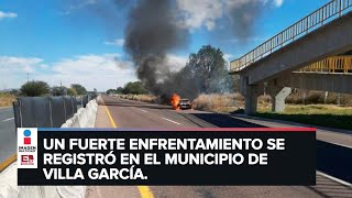 Se registran balaceras y bloqueos en Villa García Zacatecas [upl. by Westhead740]