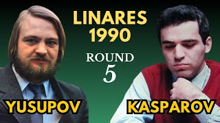 Artur Yusupov vs Garry Kasparov  Linares 1990  Round 5 [upl. by Zebapda]