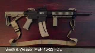 Smith amp Wesson MampP 1522 FDE with Magpul MOE Stock and Grip [upl. by Llerred]