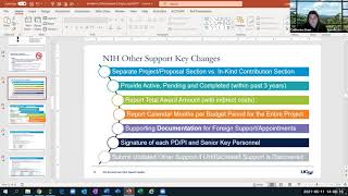 OSR Q and A session 1 May 11 2021 NIH updates to Biosketch and Other Support [upl. by Nabal]