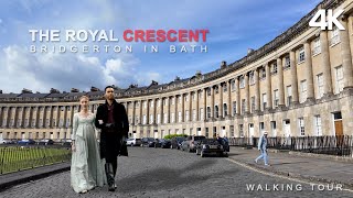 Step into the World of Bridgerton A Royal Crescent Bath Walking Tour 4K [upl. by Ariajay]