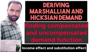 How to Derive marshallian and hicksian demand function marshallianDemand Hicksiandemand [upl. by Healey]