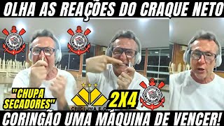 OLHA AS REAÇÕES DO CRAQUE NETO NA GOLEADA DO CORINTHIANS POR 4X2 SOBRE O CRICIÚMA [upl. by Kara-Lynn]