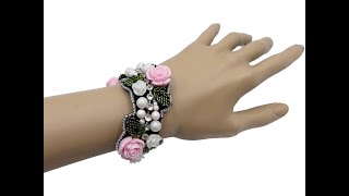 Armband mit Rosen Manschettenarmband Manschette Statement Schmuck [upl. by Suraved]