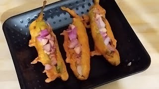 challani weather lo Vedi vedi mirchi bajji recipe in telugu [upl. by Darom]