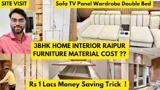 Home Interior Furniture Raipur Tv PanelSofaWardrobeDouble Bed Cost Best Interior designer Raipur [upl. by Yrian]