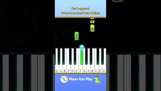 Def Leppard  When love And Hate Collide  EASY Piano CHORDS TUTORIAL by Piano Fun Play shorts [upl. by Ahsets]