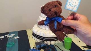 VERY CUTE  How to make quotIts a Boyquot Diaper Cake for Baby Shower  DIY CRAFTS [upl. by Arley670]