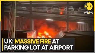 UK Luton airport closed and flights suspended after huge fire in car park  WION [upl. by Yekcim]