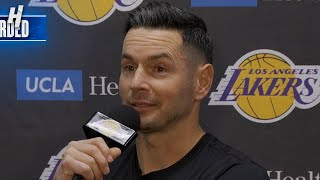 JJ Redick reacts to the viral clip of his reaction to a missed shot by DLO [upl. by Maighdlin]