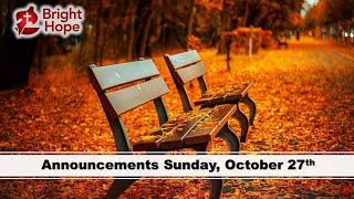 27OCT Announcements 202 [upl. by Nannette]