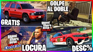 Nueva ACTUALIZACION GOLPE AL DOBLE LOCURA en CLUCKIN COCHES GRATIS REGALOS amp MÁS GTA Online [upl. by Neelhtakyram613]