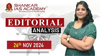 Editorial Analysis November 26 2024 Shankar IAS Academy UPSC current Affairs  Mains [upl. by Macilroy]