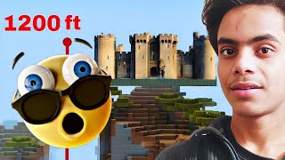 Castle being built at a height of 1200 feet 😱  Minecraft 01 [upl. by Uwton]