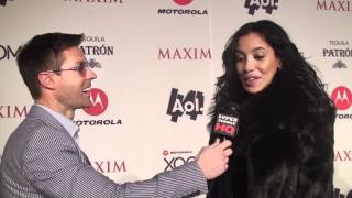 Empire Girls Julissa Bermudez Interview at the Maxim Super Bowl Party [upl. by Reinhardt784]