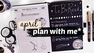 APRIL PLAN WITH ME  OWLs magical readathon reading bullet journal [upl. by Werdnaed]