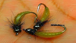 Fly Tying a Simple Caddis Larva by Mak 🦐 🐠 🐟 [upl. by Clementius]