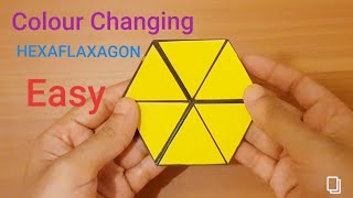 Hexaflexagon  Colour changing Hexagon Tutorial  Paper toys  DIY Easy Paper Flexagon [upl. by Hardunn]