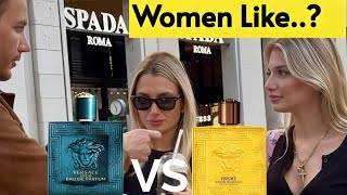 Women React to NEW Versace Eros Energy VS Versace Eros EDP [upl. by Pellikka482]