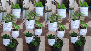 Diy Tower planter from waste meterials ll vertical gardening ideas l diy garden decor ll [upl. by Ynaffik]