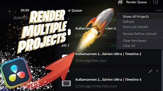 HOW TO Render Multiple Projects Davinci Resolve  COMPLETE TUTORIAL [upl. by Pyne352]
