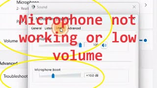 how to fix Microphone not working or low volume or no sound [upl. by Anaitsirc]