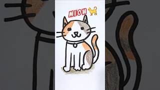 Cute Cat Drawing For Kids 🐈✨️ catdrawing shorts [upl. by Enelav]