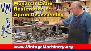 Monarch 16quot Lathe Restoration 8 Apron Disassembly [upl. by Bartie]