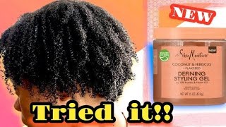 ✨NEW Shea Moisture Coconut amp Hibiscus  Flaxseed Defining Styling Gel Review  Wash amp Go on 4c Hair [upl. by Casilde]