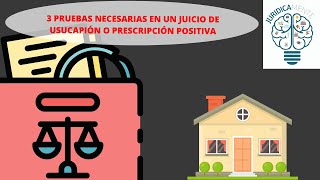 3 PRUEBAS NECESARIAS EN UN JUICIO DE USUCAPIÓN O PRESCRIPCIÓN POSITIVA [upl. by Gretchen]