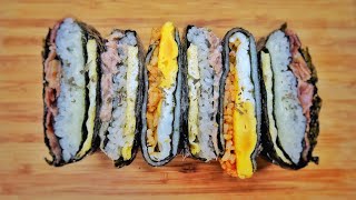 TikTok Wraps  FOLDED KIMBAP or Gimbap  Korean Rice Sandwich  3 Ways 🇰🇷 [upl. by Nawat]