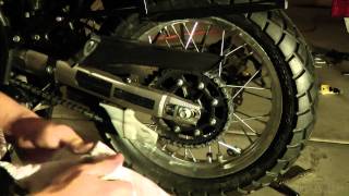 Changing the Rear Tire on a 2009 KLR 650 Part 2 of 2 [upl. by Schertz799]